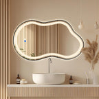 Dorlicecass Irregular Led Bathroom Mirror- Black 26"x46" Single Piece Vanity - Image 2