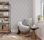 Toduso Peel and Stick Wallpaper Vintage Wall Paper Boho Contact Paper Blue - Image 8
