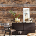 WENMER 23.6" x 78.7" Brown Wood Peel and Stick Wallpaper Shiplap Self Adhesive - Image 8