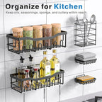 EUDELE Adhesive Shower Caddy, 5 Pack Rustproof Stainless Steel Bath Organizers - Image 6