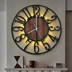 LEIKE Large LED Wall Clocks, Non Ticking, Battery Operated Rustic Round Modern by LEIKEWALLCLOCK
