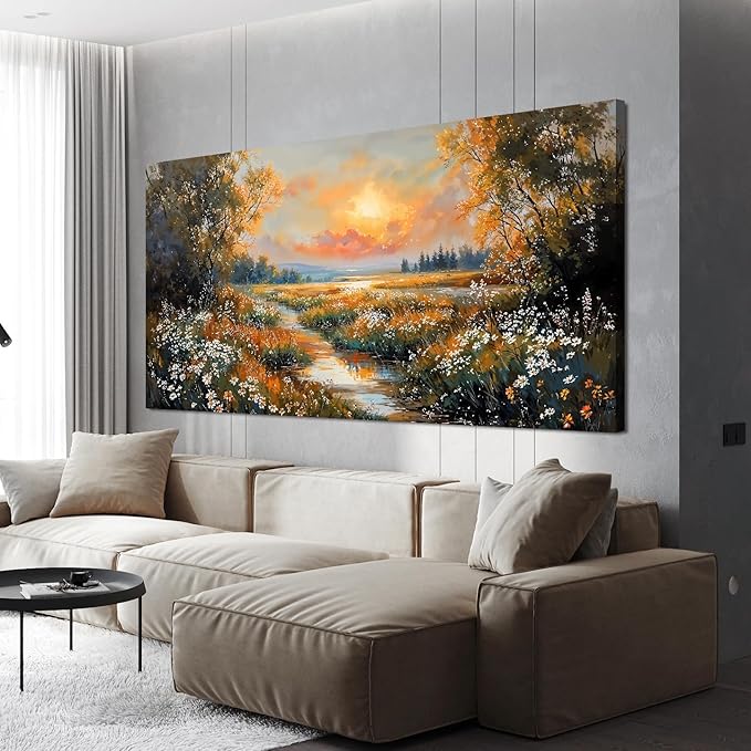 Canvas Wall Art Decor Vintage Wildflower Wall Art Prints Large Wall Art by TAIJXAGSG