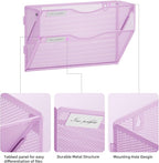 Marbrasse Wall File Holder 2-Tier Hanging Wall File Organizer, Mesh Mail Holder - Image 3
