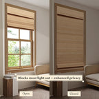 LUCKUP Cordless Bamboo Roman Blinds Shades - Image 2