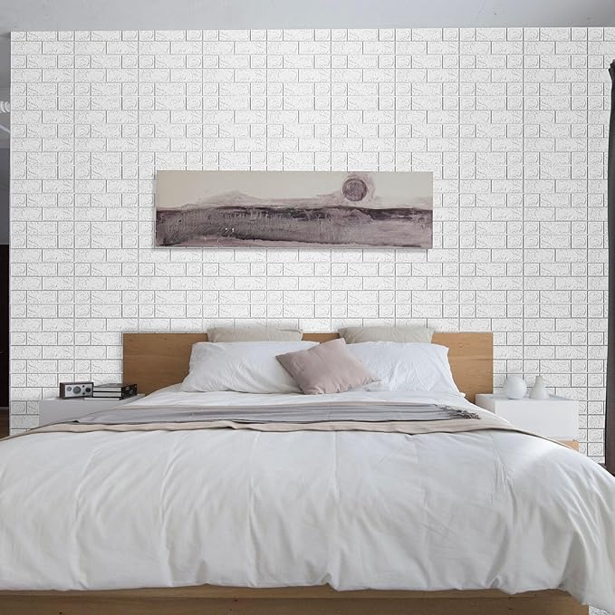 3D Wall Panels Peel and Stick in White, Faux Brick Wall Panels - Image 6