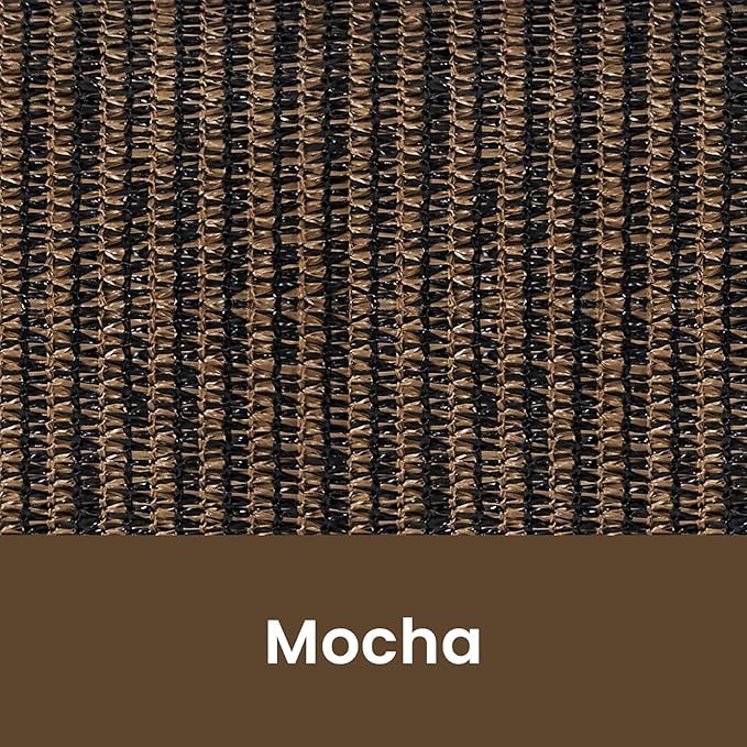 Custom Size Mocha Patio Shades Roll up Outdoor Roller Shade Crank Wand Blind - Image 6