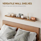 RALGEND Floating Shelves for Wall, 1.5" Thick Wall Shelf Set of 3 - Image 4