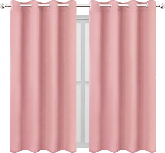 LEMOMO Pink Thermal Blackout Curtains/52 x 72 Inch/Set of 2 Panels Room by Lemomo