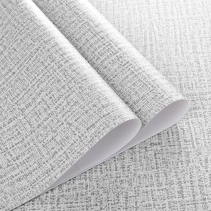 Grey Wallpaper Grasscloth Peel and Stick Wallpaper 17.7inchx196.8inch Textured - Image 5