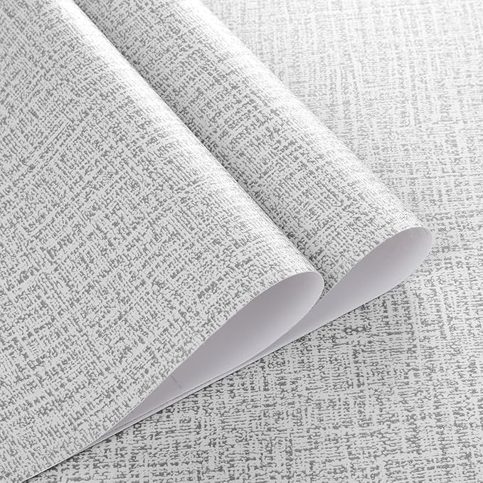 Grey Wallpaper Grasscloth Peel and Stick Wallpaper 17.7inchx393.7inch Textured - Image 5