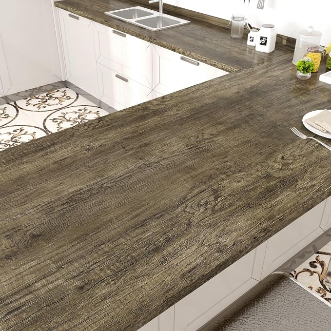 WESTICK Brown Wood Contact Paper Peel and Stick Countertops Waterproof Wood by WESTICK