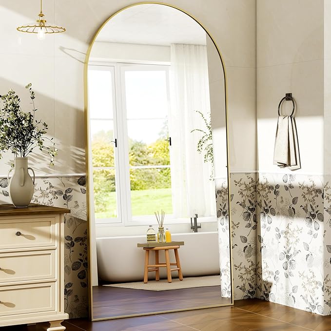 HARRITPURE 71"x30" Arched Full Length Mirror Free Standing Leaning Hanging - Image 2