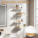 Afuly White Floating Shelves for Wall Display Shelf Unit Modern Decorative - Image 4
