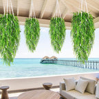 Waipfaru 4Pcs Fake Ferns Fake Hanging Plants Artificial Ferns - Image 9