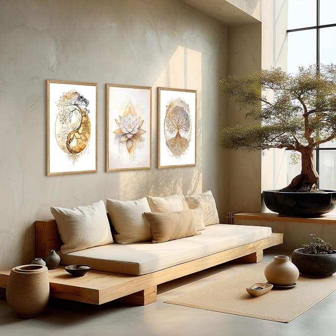 GELDSTEI Tree of Life Wall Art, Calming Zen Wall Decor, Abstract Yin Yang Tree - Image 3