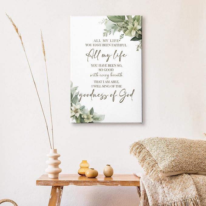 HIWX Christian Wall Decor, All My Life You Have Been Faithful Bible Verse - Image 6