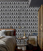 17.7" x118" Peel and Stick Wallpaper Black Wall Paper - Image 2