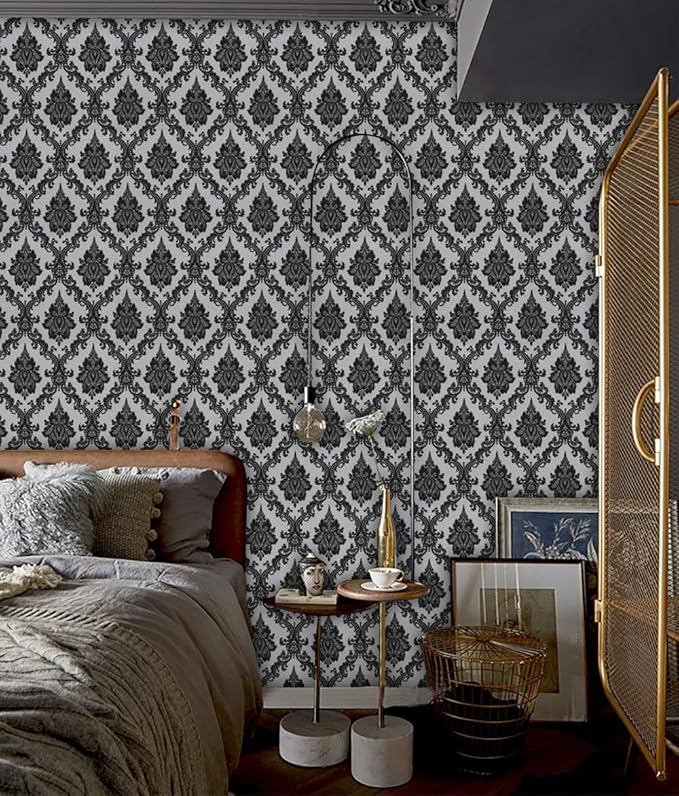 17.7" x 78" Peel and Stick Wallpaper Black Wallpaper - Image 7