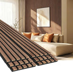 EVERECO 6 Pack Wood Slat Acoustic Wall Panels 92.5" × 7.87", 3D Sound Absorbing by Unknown