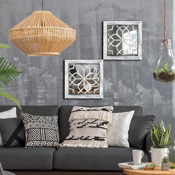 Set of 4 Boho Wall Mirrors - Image 2