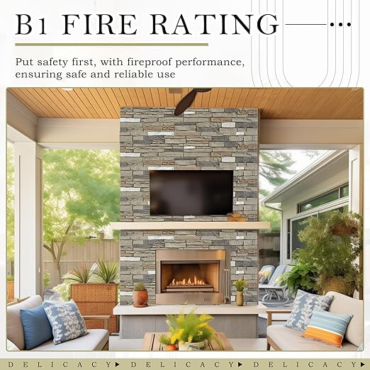 3 Pack Faux Stone Panels Interior 45.6''l x 11.8''h x 0.98''d Faux Siding - Image 4