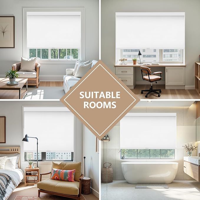 AOSKY Linen Roller Blinds Shades - Image 5