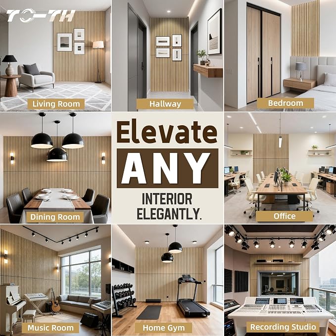 TO-TH Wood-Look Acoustic Wall Panels, 10 Pack 47.2” x 23.6” Acoustic Panels - Image 8