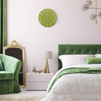 Lafocuse 12 Inch Wooden Olive Green Wall Clock Battery Operated Silent - Image 4