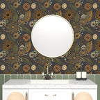 Boho Wallpaper Peel and Stick, Vintage Blue Yellow Floral Contact Paper - Image 4