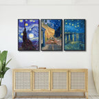 Wieco Art Black Framed 3 Panels Canvas Prints of Vincent Van Gogh Paintings - Image 4