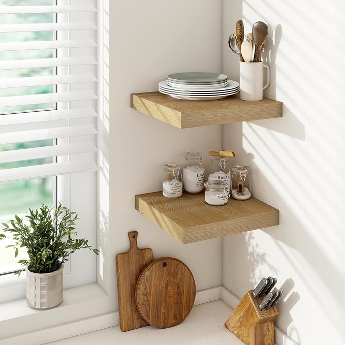 Vivelove 12 Inch Deep Floating Shelves 12 inch Long, 2 Inch Thick Wall Shelves - Image 2