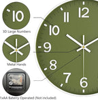 Wall Clocks Battery Operated, 12 Inch Non Ticking Wall Clock, Silent Analog - Image 6