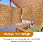 DoubleFill 2 Pcs Bamboo Shades Outdoor Reed Roll up Blinds 60 W x 72 H Blackout - Image 6