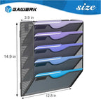 Gawerk 5 Tier Hanging Wall File Organizer, Mesh Mail Paper Orgnization Hanging - Image 2