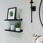 Black Floating Shelves for Wall Decor, Wall Mounted Wood Storage Shelf for - Image 5