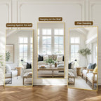 Koonmi 78"x35" Floor Mirror Full Length, Bedroom Floor Body Mirror - Image 2