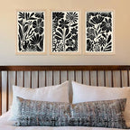YWJKWLGS Abstract Floral Wall Art Set of 3, 11x16 Inch Black Boho Flower Prints - Image 5