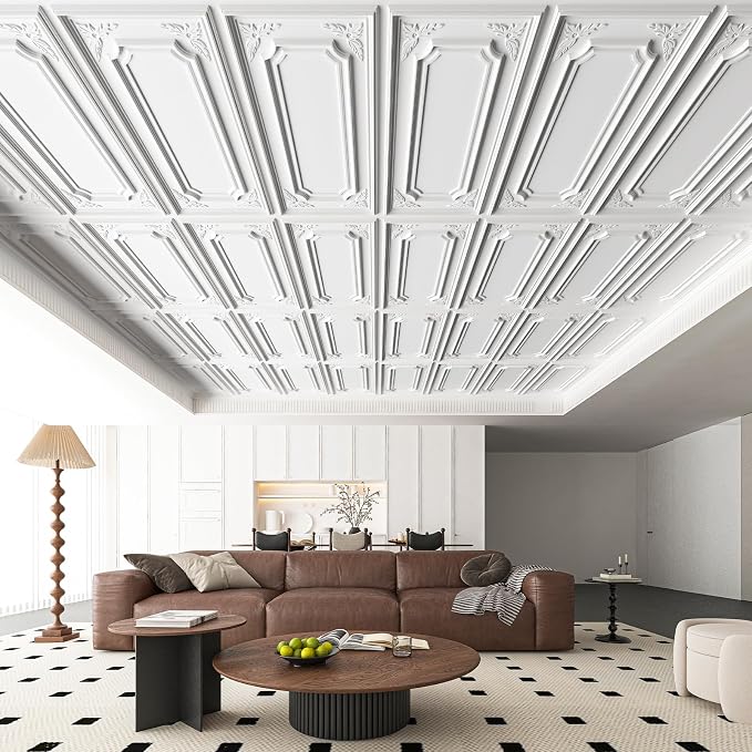 Art3dwallpanels 12 Pack Drop Ceiling Tiles, 2x4 Ft PVC Decorative 3D Wall Panel - Image 7