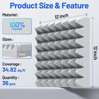 36 Pack Pyramid Sound Proof Foam Panels - Image 6