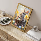 Easter Bunny Wall Art, Cute Rabbit Canvas Wall Decor Painting, Easter Eggs - Image 4
