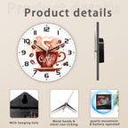Watercolor Coffee Cup Wall Clock - Image 3