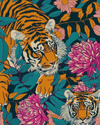BOKEBEVE Tiger Wallpaper Peel and Stick Vintage Floral Contact Paper Retro Boho by BOKEBEVE