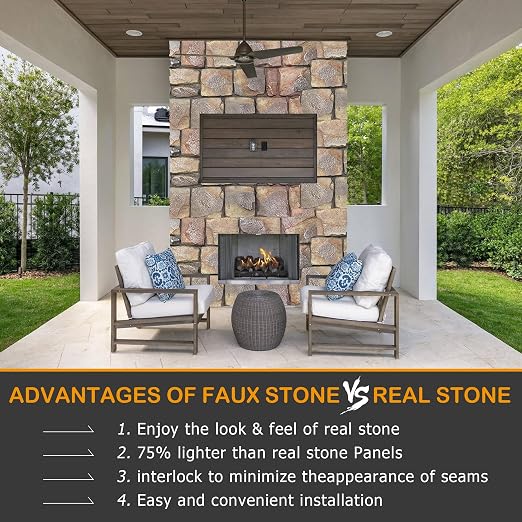 ROOMTEC 1-Pack Faux Stone Wall Covering Panels - Image 4