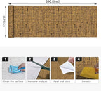 15.75"x590.6" Brown Wallpaper Peel and Stick Removable Grasscloth Textured Wall - Image 9