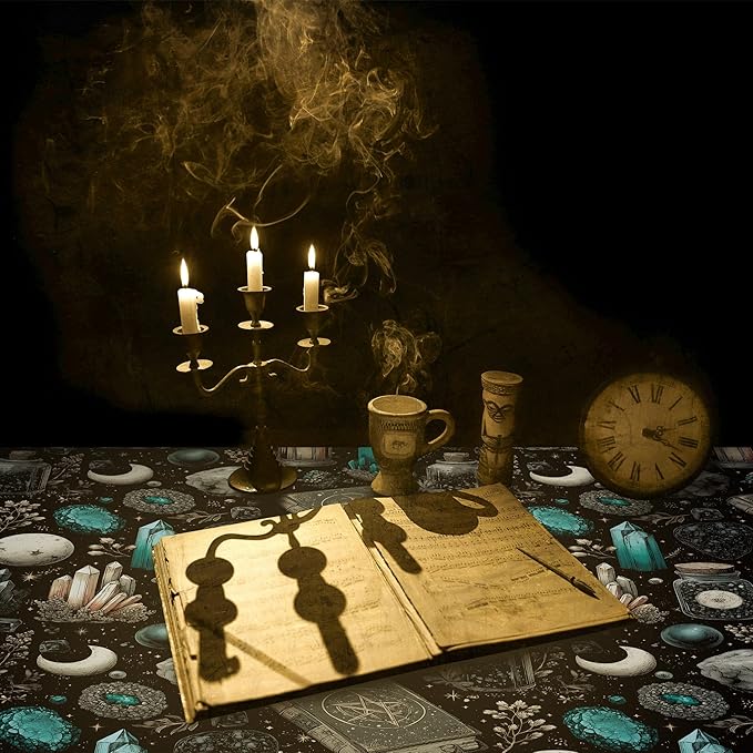 FLFK Black Wallpaper Peel and Stick Dark Witchy Wallpaper 16" x 384" Crystal - Image 5