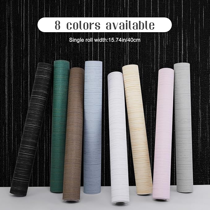 Black Grasscloth Peel and Stick Wallpaper - Image 2