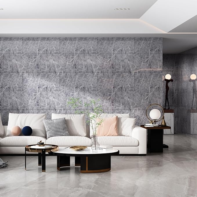 Haimin Wall Panels Peel and Stick 20 Pieces 23.6x11.8in Backsplash Marble Look - Image 5