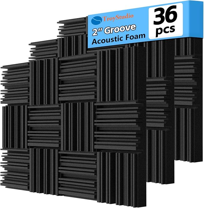 TroyStudio Thick Acoustic Foam Panels, Dense Soundproof Padding Tile, Recording by TroyStudio
