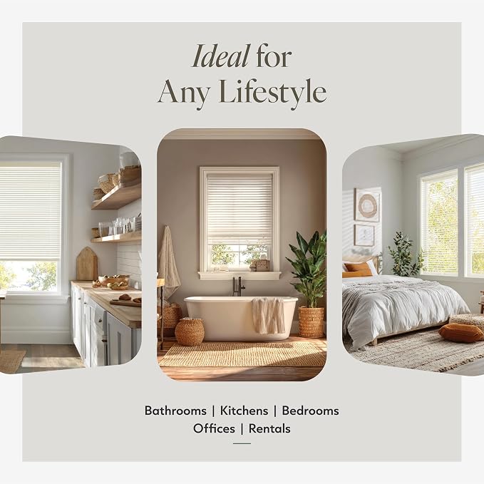 CHICOLOGY Cordless Mini Blinds, 1 Inch Vinyl Window Blinds, Room Darkening & - Image 3