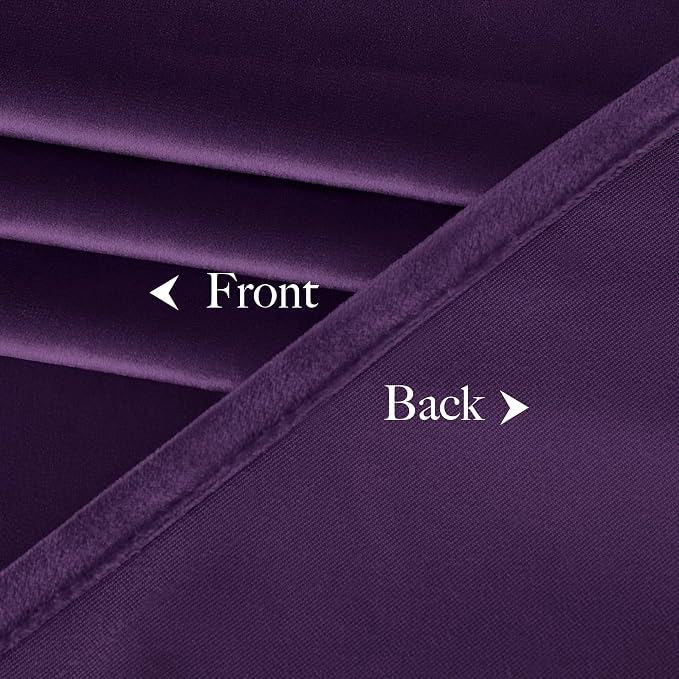NICETOWN Purple Velvet Curtains 90 inches Long 2 Panels Set, Thermal Insulated - Image 8